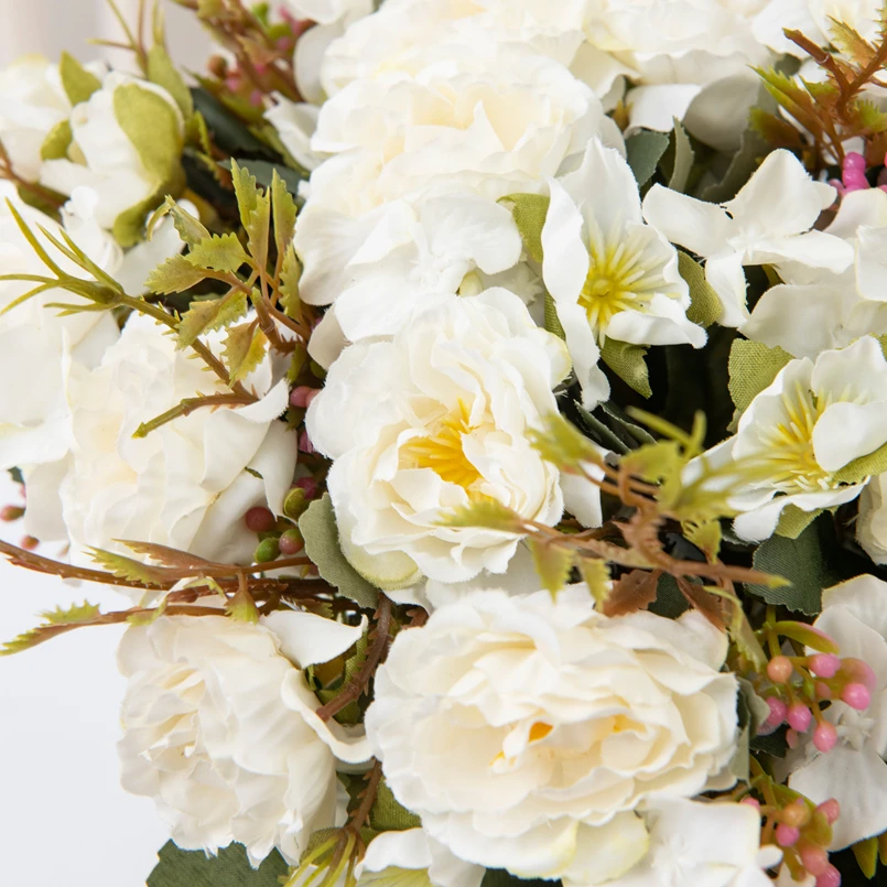 Mini-Seiden-Teerosenknospen, künstliche Pflanzen für die Vase, für Zuhause, Silvester, Weihnachtsdekorationen, Hochzeit, Brautstrauß, Kunstblumen – Detail 6