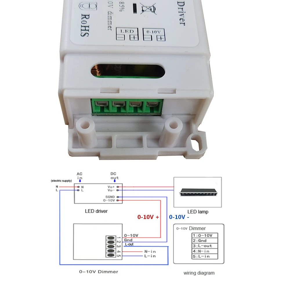 3W-20W Electric LED Dimmable Driver 0-10V Compatible with Lutron, Leviton Constant Current 300mA 400mA 500mA 600mA 700mA