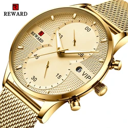 REWARD Business orologi da uomo Top Brand Luxury Chronograph orologio al quarzo impermeabile da uomo orologio da polso sportivo con data in acciaio inossidabile