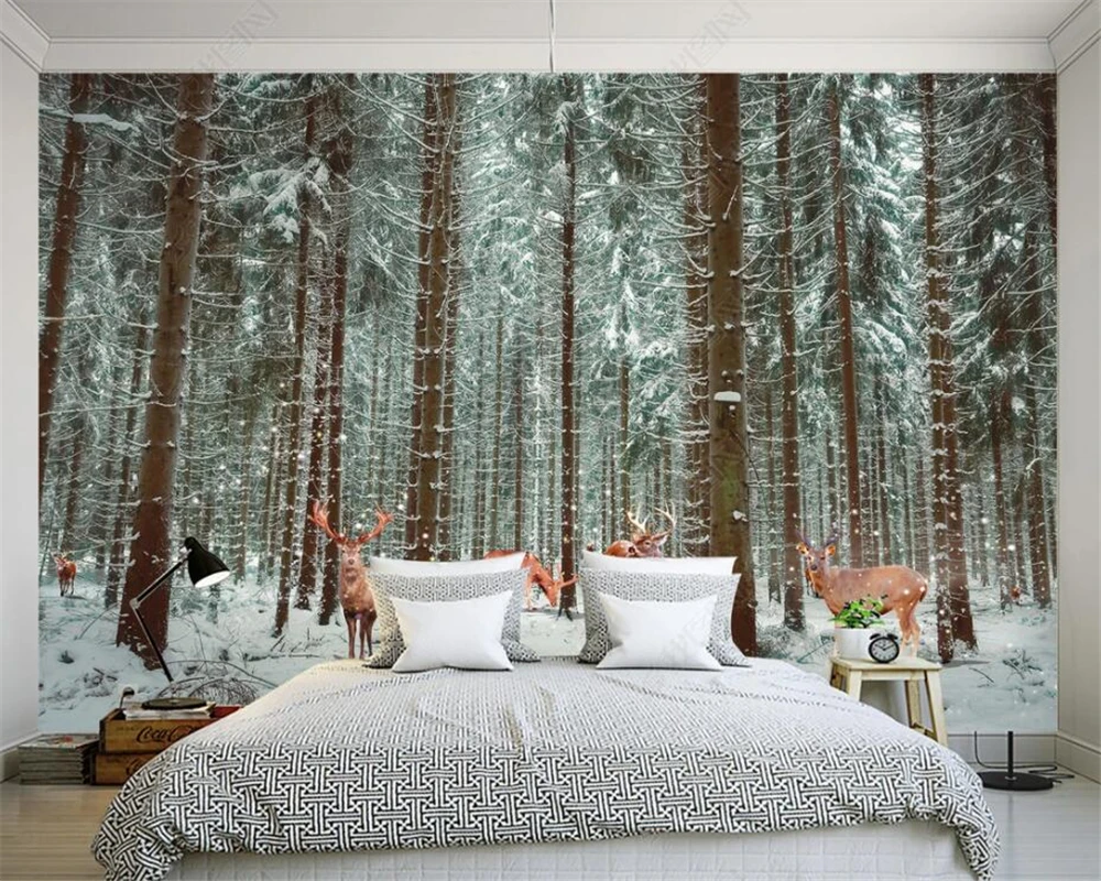 

Custom 3D Photo Wallpaper Forest elk scenery Wall Painting Living Room Bedroom Background Wall Mural papel de pared