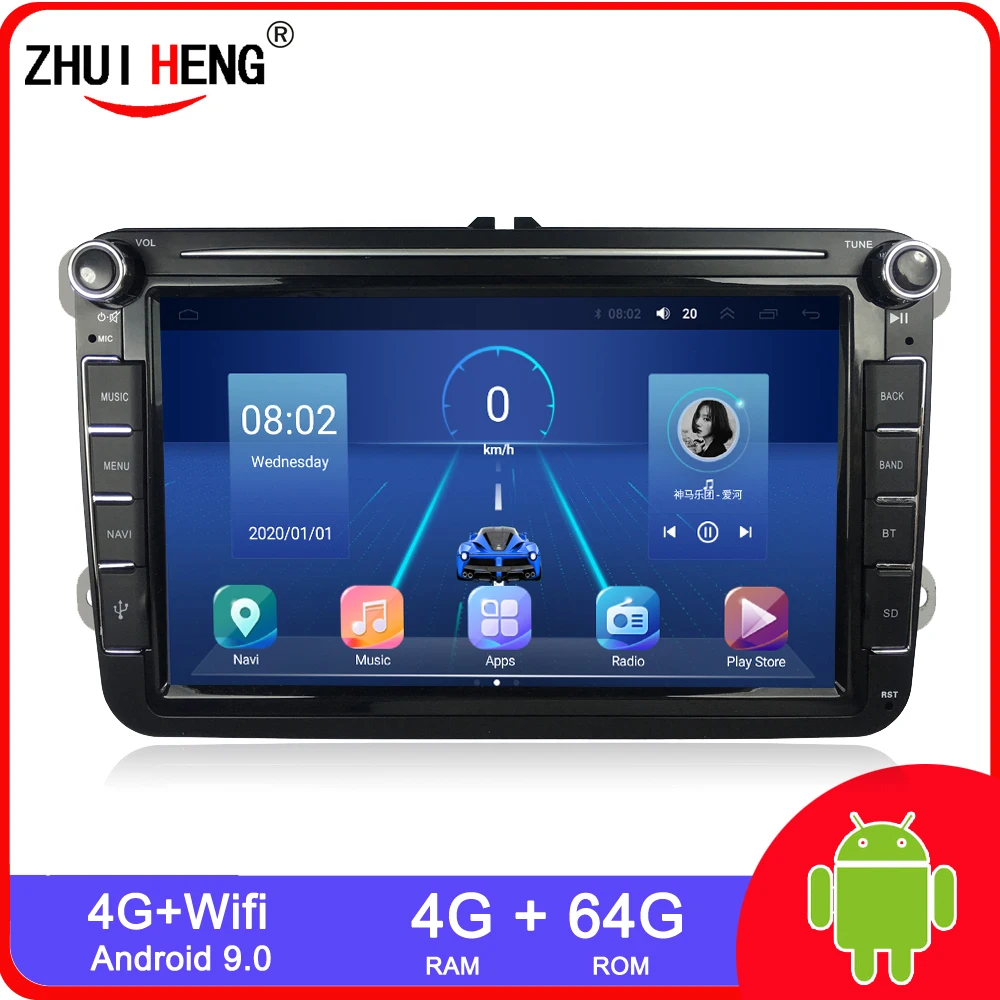 2 din Android 10 Car Radio GPS Player For VW/Volkswagen/Golf 5/Passat/b7/b6/Skoda/Seat/Octavia/Polo/Tiguan 1 din car radio