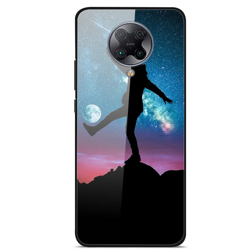 For Xiaomi Poco F2 Pro Case Poco M3 Pro Tempered Glass Hard Cover for Xiaomi Poco M3 Pro 5G Fundas Luxury Coque Space Capa