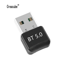 Creacube 무선 USB 블루투스 호환 5.0 어댑터, PC Win 8 10 RTL8761B 칩용 동글 음악 수신기 어댑터 송신기