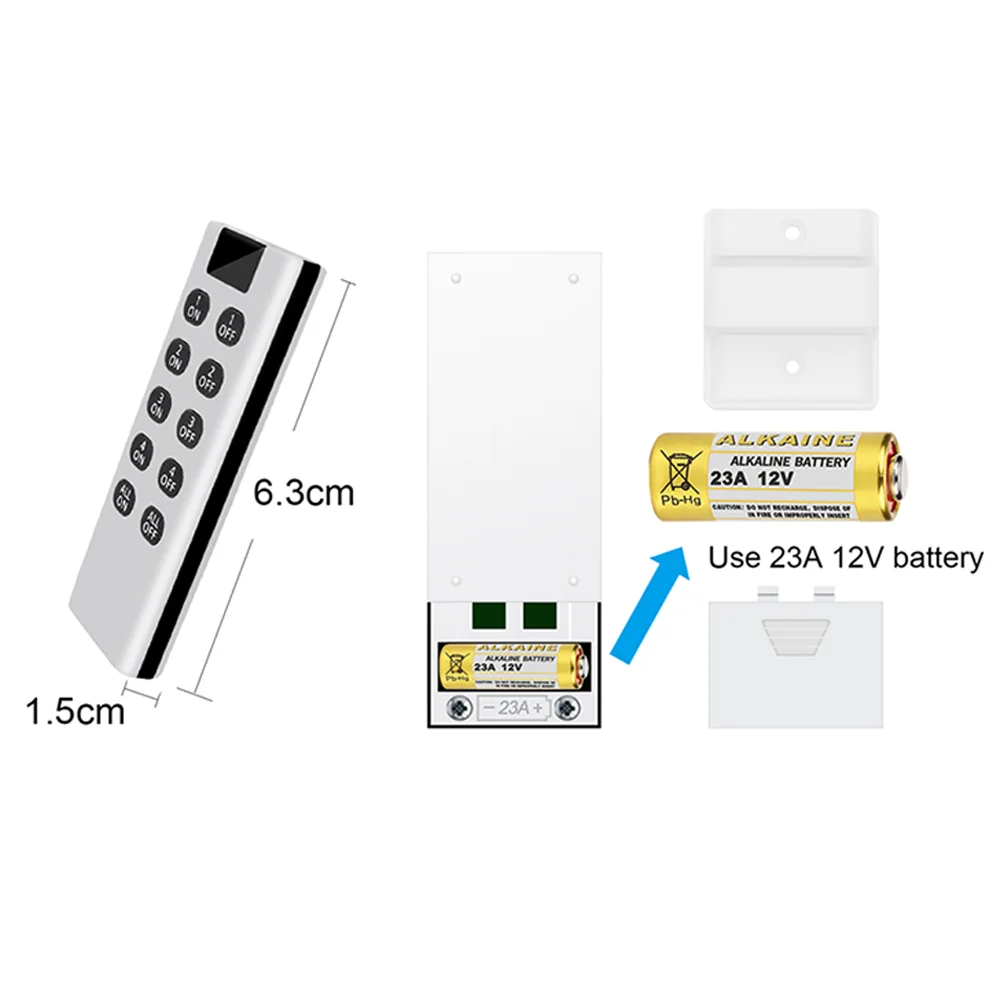 433 Mhz Universal Wireless Remote Control 1527 Learning Code Transmitter Gate Garage Door 10 Buttons Light Controller