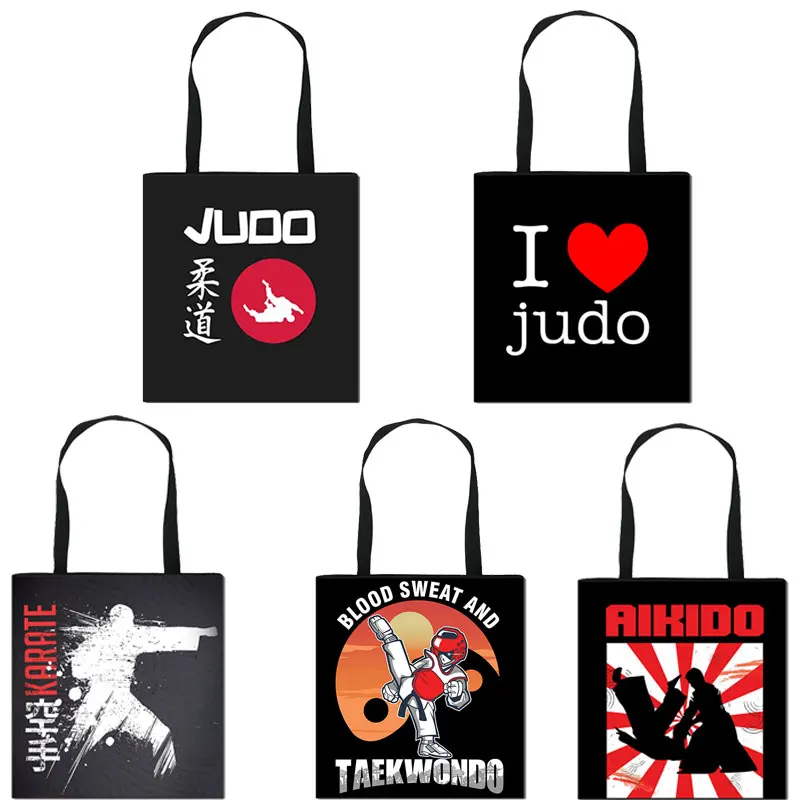 I Love Judo / Aikido / Taekwondo / Karate  Totes Women Handbag Ladies Shoulder Bag Large Capacity Shopping Bags Girls Trave Bag