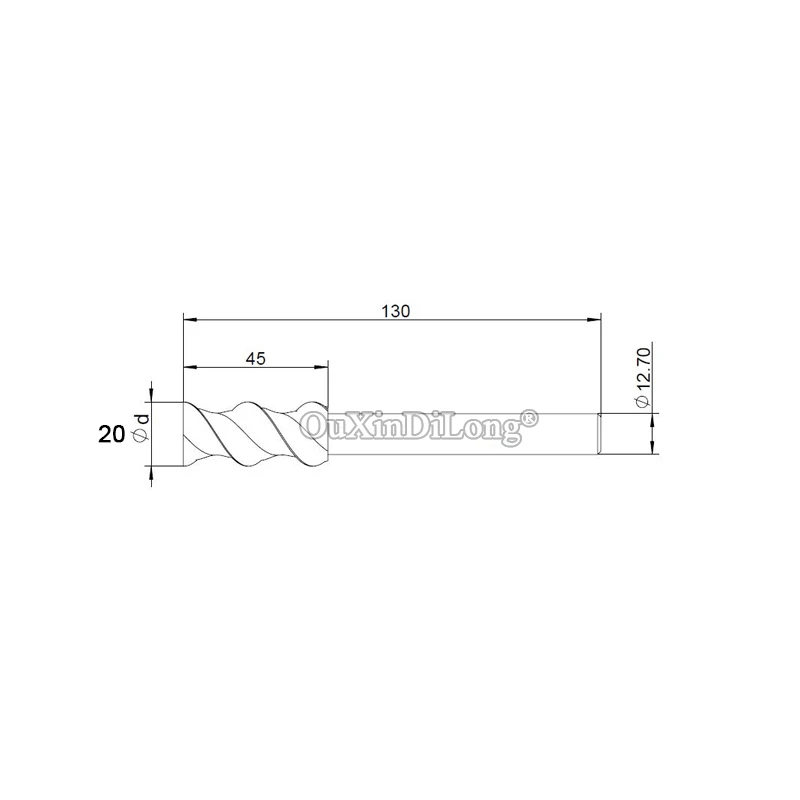 Imagem -04 - Fresa de Carpintaria Corte para Trabalhar Madeira Diâmetro 20 mm Broca Espiral Cortada Haste Modelo 20*45130 Gf240 Peça