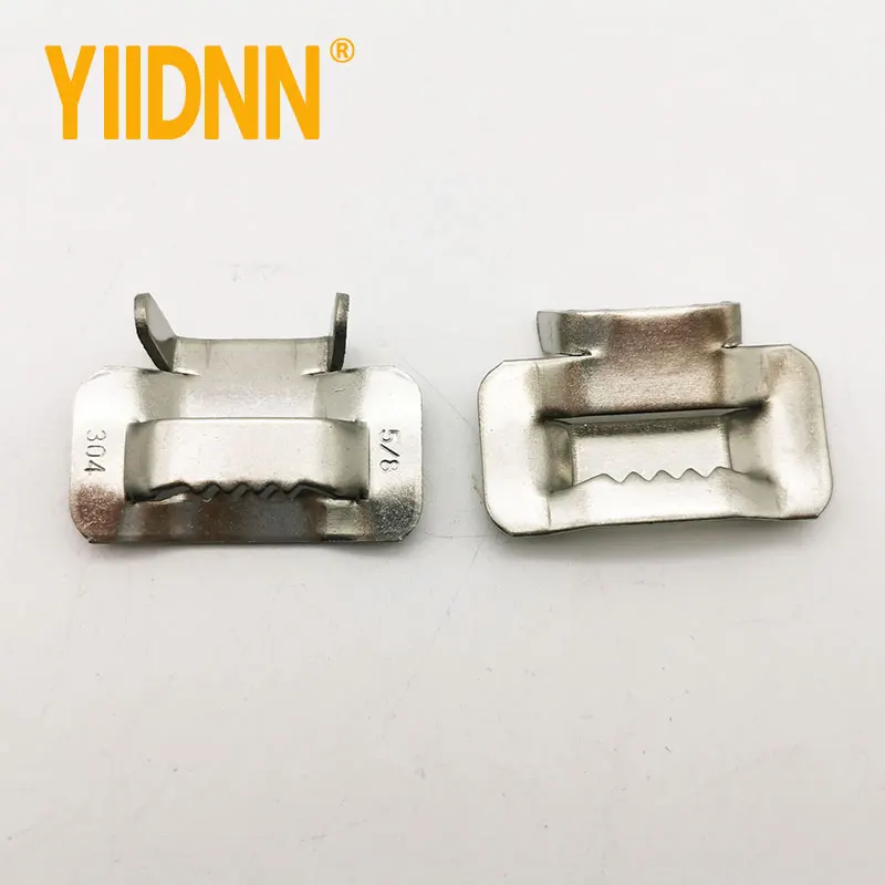 SUS304 หัวเข็มขัดสแตนเลส,หู Lokt หัวเข็มขัดสำหรับ 5/8 "ความกว้างแถบ,ท่อ,wing Seal สำหรับสายรัด,100 PCS ต่อกล่อง