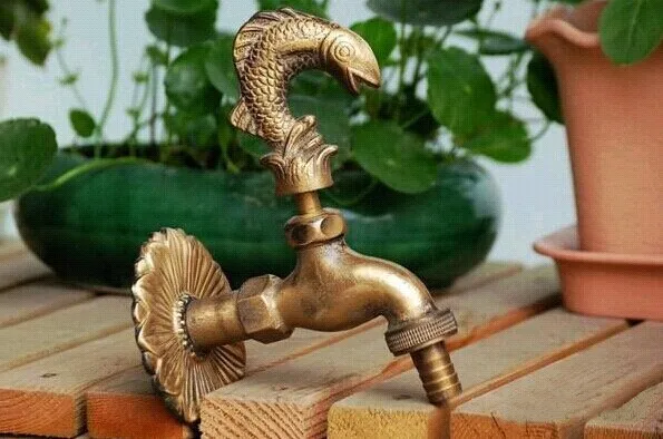 

Decorative outdoor faucet rural animal shape garden Bibcock with antique bronze Fish tap for Garden washing