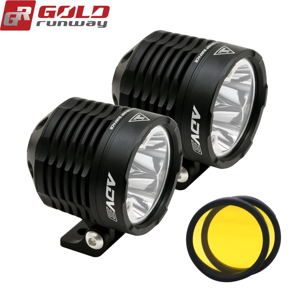 Goldrunway GR-ADV3 Black CNC Aluminum 2.3INCH 30X 3000LM 6000K VPL V5 MC Motorcycle fog lights