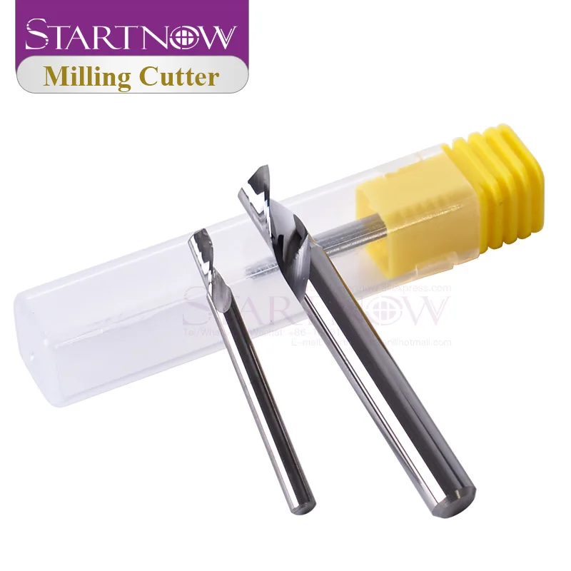 Startnow 5 sztuk/partia stopu Aluminium frez CNC Router grawerowanie Bit 3.175/4/6mm SHK jeden flet Spiral End Mill...