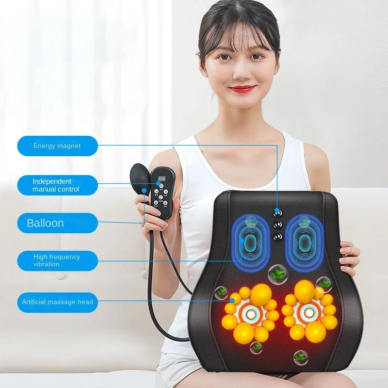 

Multifunctional cervical massage pillow Neck back waist shoulder neck massager Car massage lumbar cushion Heated pillow