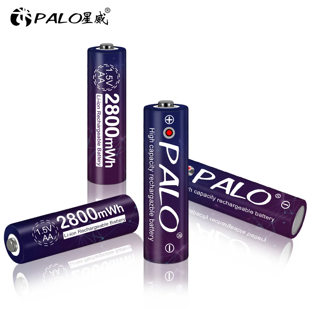 Palo 1.5V AA bateria litowa akumulator 1.5V Li-ion AA baterie do zabawek aparat podświetlany zegar + 1.5V USB obudowa z ładowarką