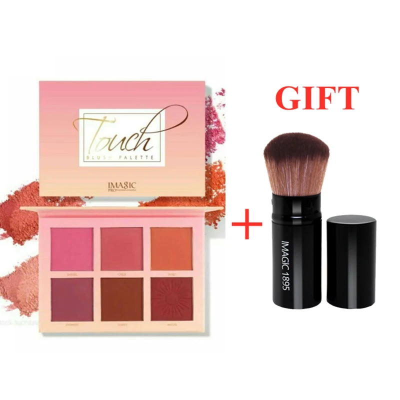 Imagic Blush Palet Make-Up Professionele Wang Blush Parel Oranje Pigment Hoge Kwaliteit Schoonheid Cosmetische Roze Blush 6 Kleuren