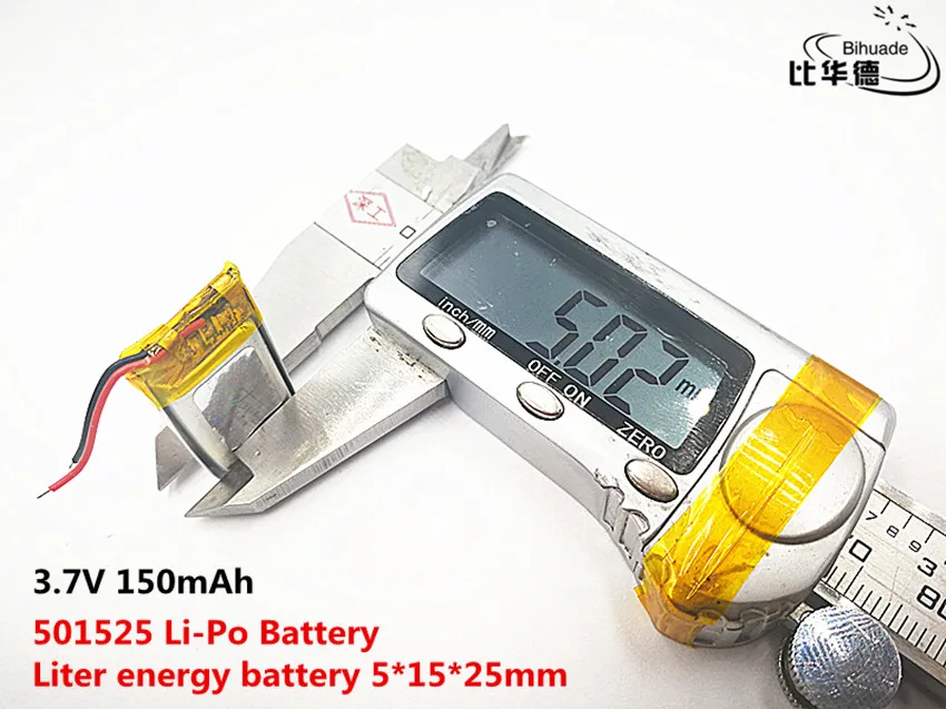 Akumulator litrowy dobrej jakości 3,7 V, 150 mAH, 501525 Polimerowy akumulator litowo-jonowy / litowo-jonowy do zabawek, POWER BANK, GPS, mp3, mp4