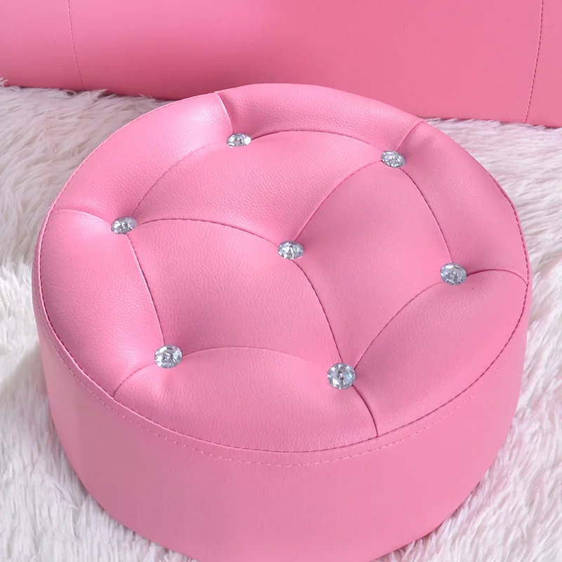 K-STAR High-quality Supplier Of Children\'s Furniture Sofas Korean Style Crown Pull Buckle Combination Sofa Fashionable Footstool