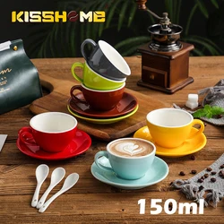 150ml Espresso Coffee Cup Sets High-grade Simple European Style Mug Thick Colored Glaze Ceramic Cappuccino Flower Cups Latte