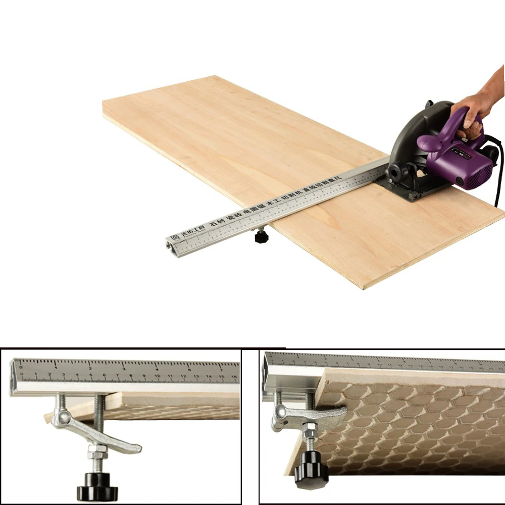 DIY Electric Circular Saw Cutting Machine Guide Foot Ruler Guide 3in 1 45 Degrees Chamfer Fixture Angle Cutting Helper Tool