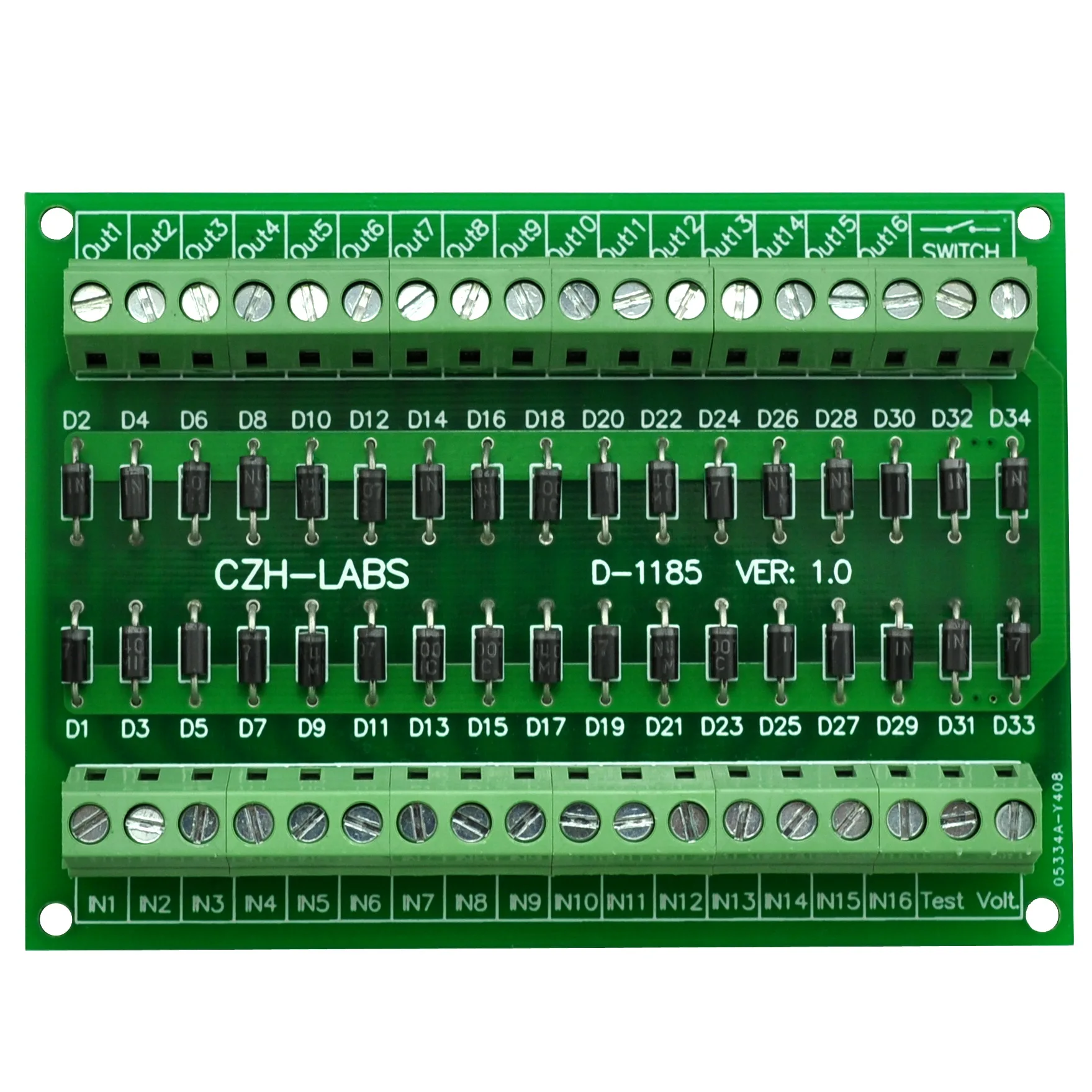 CZH-LABS AC Lamp Test Diode Module, 16 Channels.