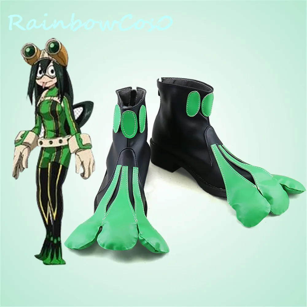 Asui Tsuyu Cosplay Botas, Tênis Jogo Anime, Halloween RainbowCos0