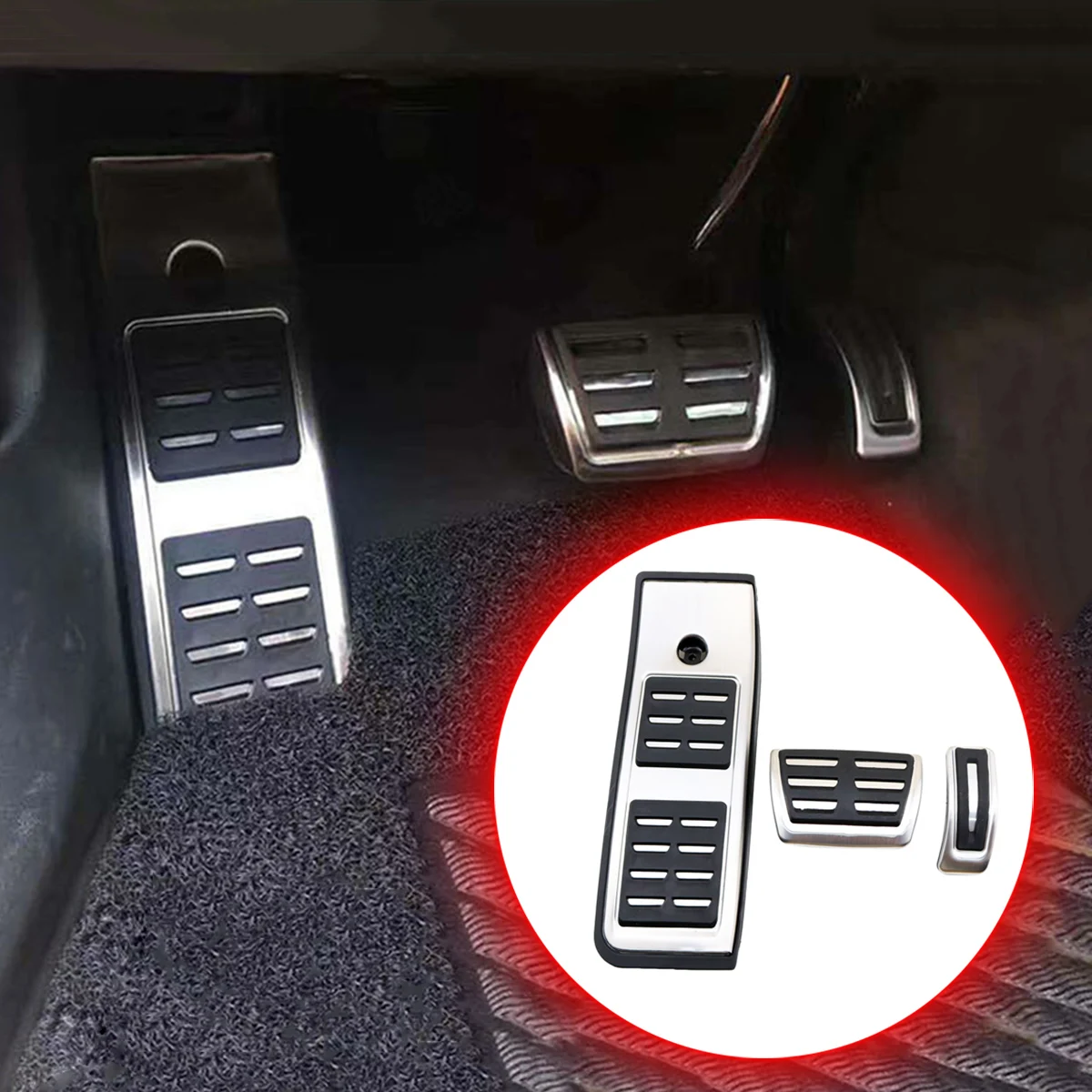 Non-slip AT Pad For Porsche Cayenne Audi Q7 Q8 Accessories Gas Brake Accelerator Foot Carpet Rest Pedal Cover Mat Part