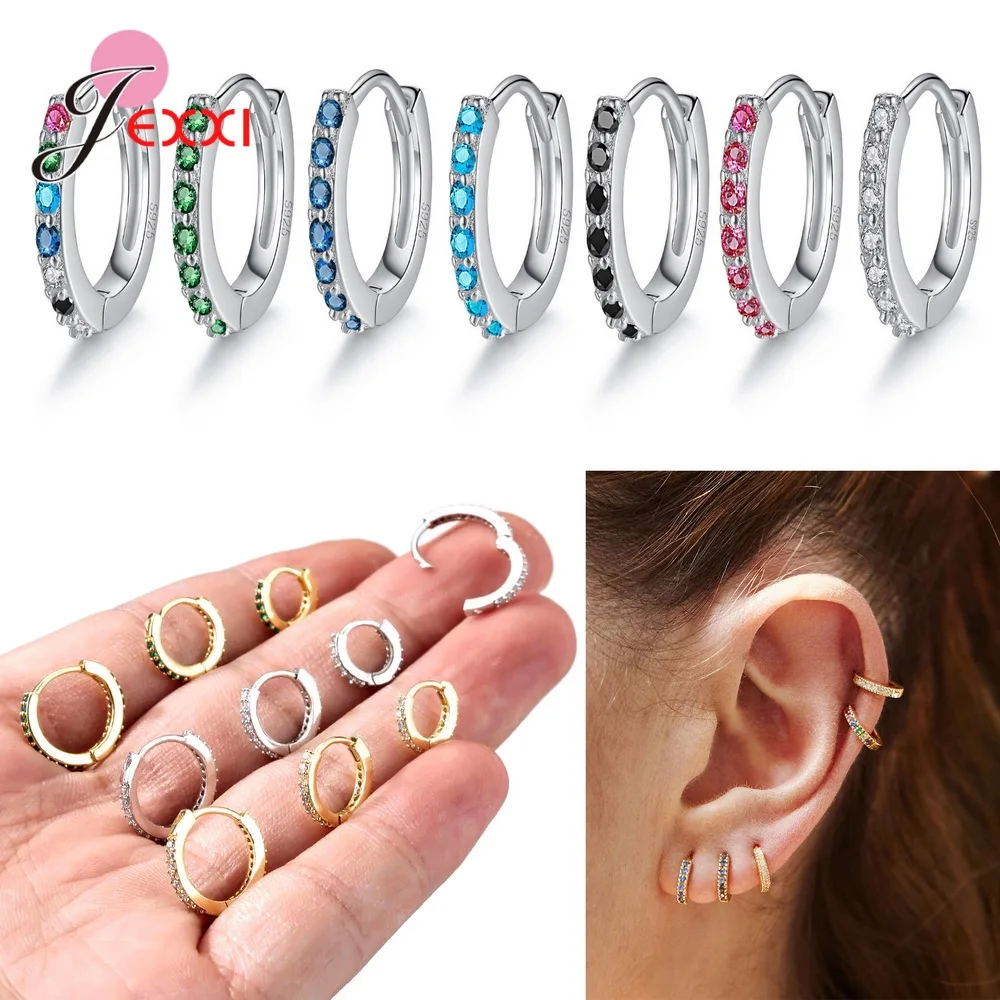 6mm 8mm 10mm Gold Silver Rose Gold Cz Hoop Cartilage Earring Simple Helix Tragus Daith Conch Rook Snug Ear Piercing Jewelry