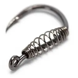 10pcs/lot High Carbon Steel Spring Hook Barbed Swivel Carp Jig Fly Fishing Hooks With Hole For Fishing Tackle Accessories jig