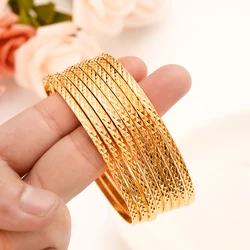 Bangrui Thin Bracelet Women Girls Gold Color Copper Bangles Dubai African India Party Birthday Gifts