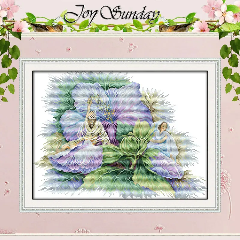 Purple Beautiful Faery Patterns Counted Cross Stitch Set DIY 11CT 14CT 16CT Stamped DMC Cross-stitch Kit Embroidery Needlework