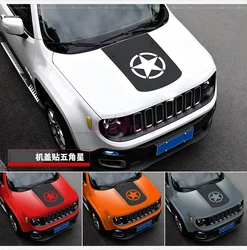 For Jeep Renegade 2016 2017 2018 Carbon Fiber Color Car Hood Film Star Car Sticker Protector Styling Accessories