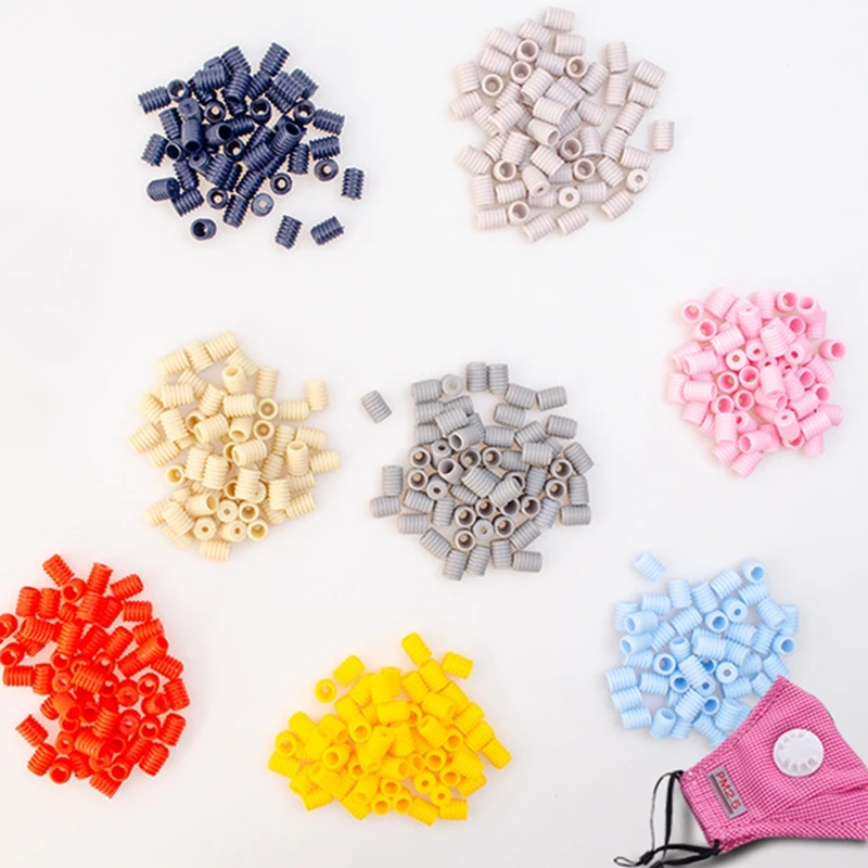 100-300Pcs Crafts Drawstrings Adjustable Face Mask Button Cord Locks DIY Elastic Band Stop Accessories Spiral Stopper Buttons