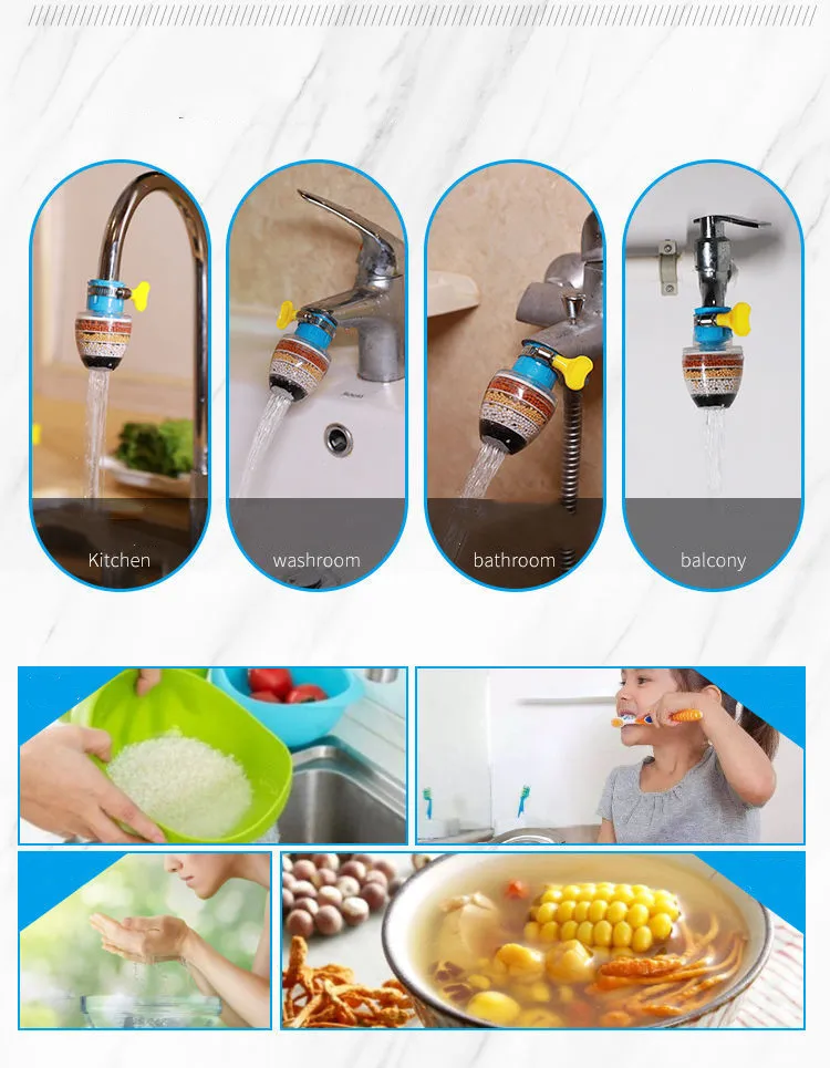 universal Household Kitchen Home Carbon Faucet Mini Tap Water Clean Filter Purifier Filtration Cartridge 6-layer filtration