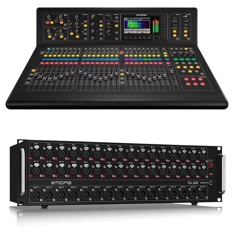 Midas M32 LIVE Digital Audio Mixer + DL32 Stage Box, DJ Mixing Console With DSP Processor For Line Array Speaker