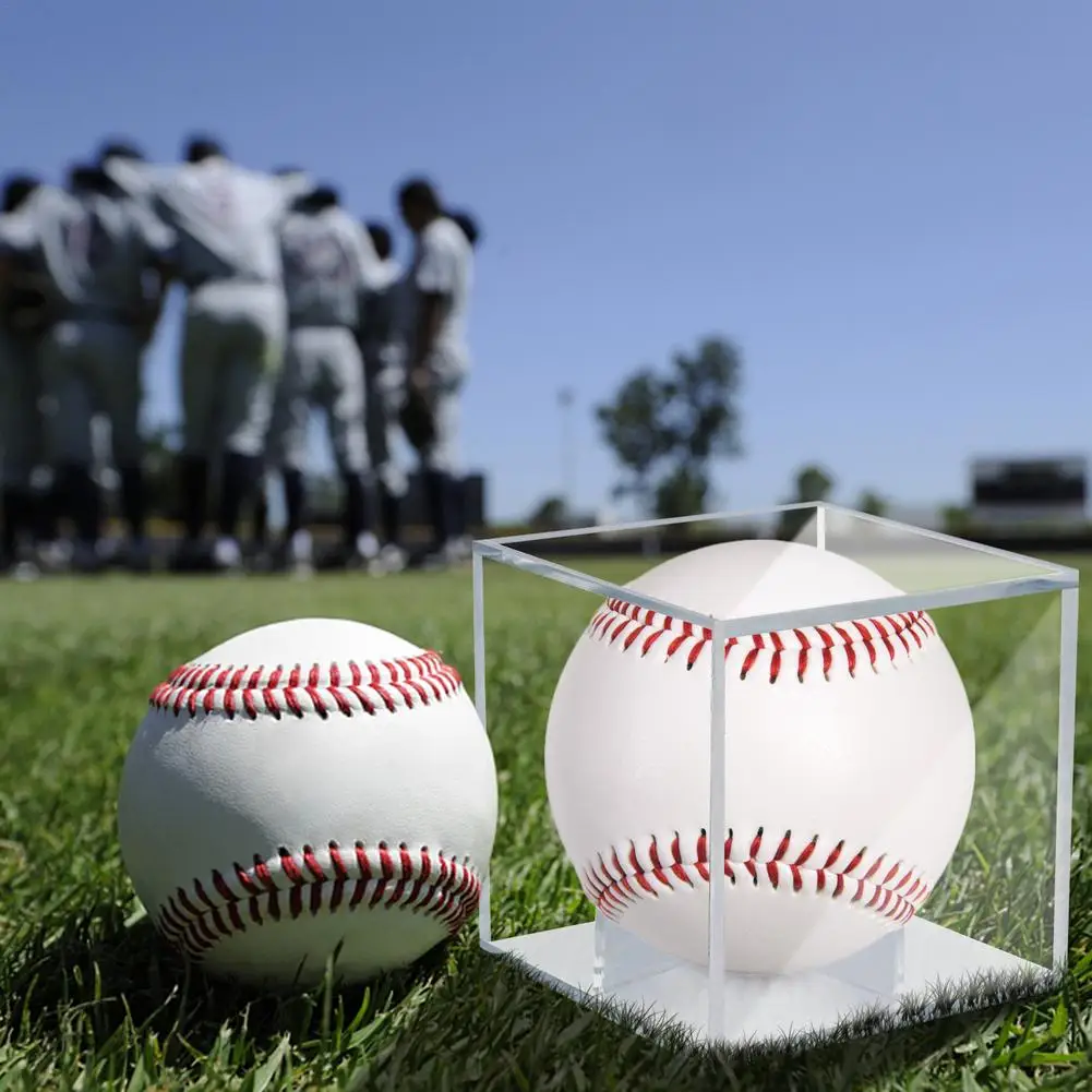 Baseball Display Case UV Protected Square Baseball Cube Ball Holder Display Case Acrylic Boxes For Display For A Home Run Or