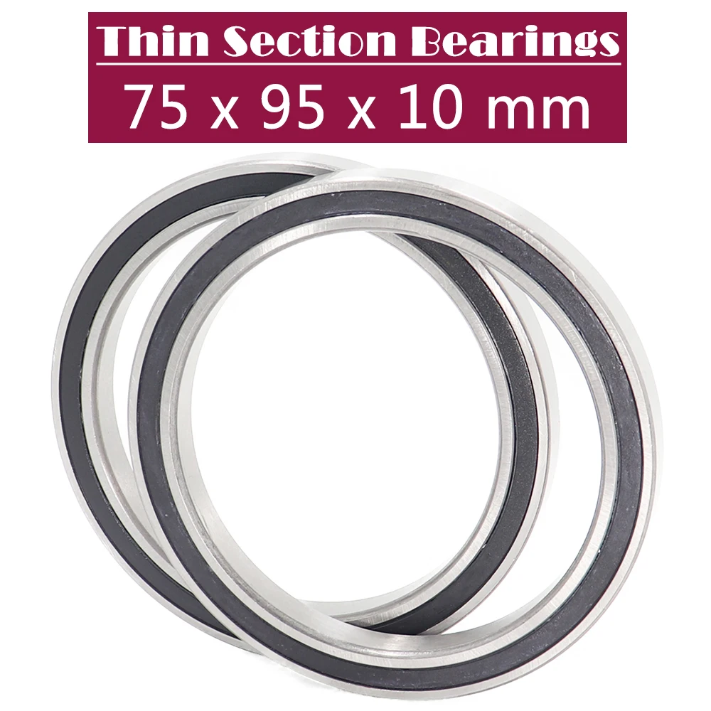 6815 2RS Bearing ( 2 PCS ) 75*95*10 mm Metric Thin Section Bearings 61815 RS 6815RS