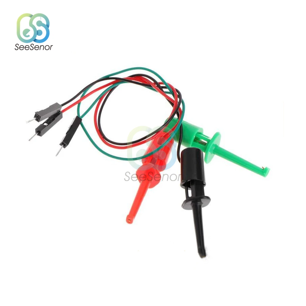 3pcs 20cm Transistor Tester Test Hook Clip Test Probe Electronic Testing IC Grabber Large Round Crocodile Clip Hook Test Clip