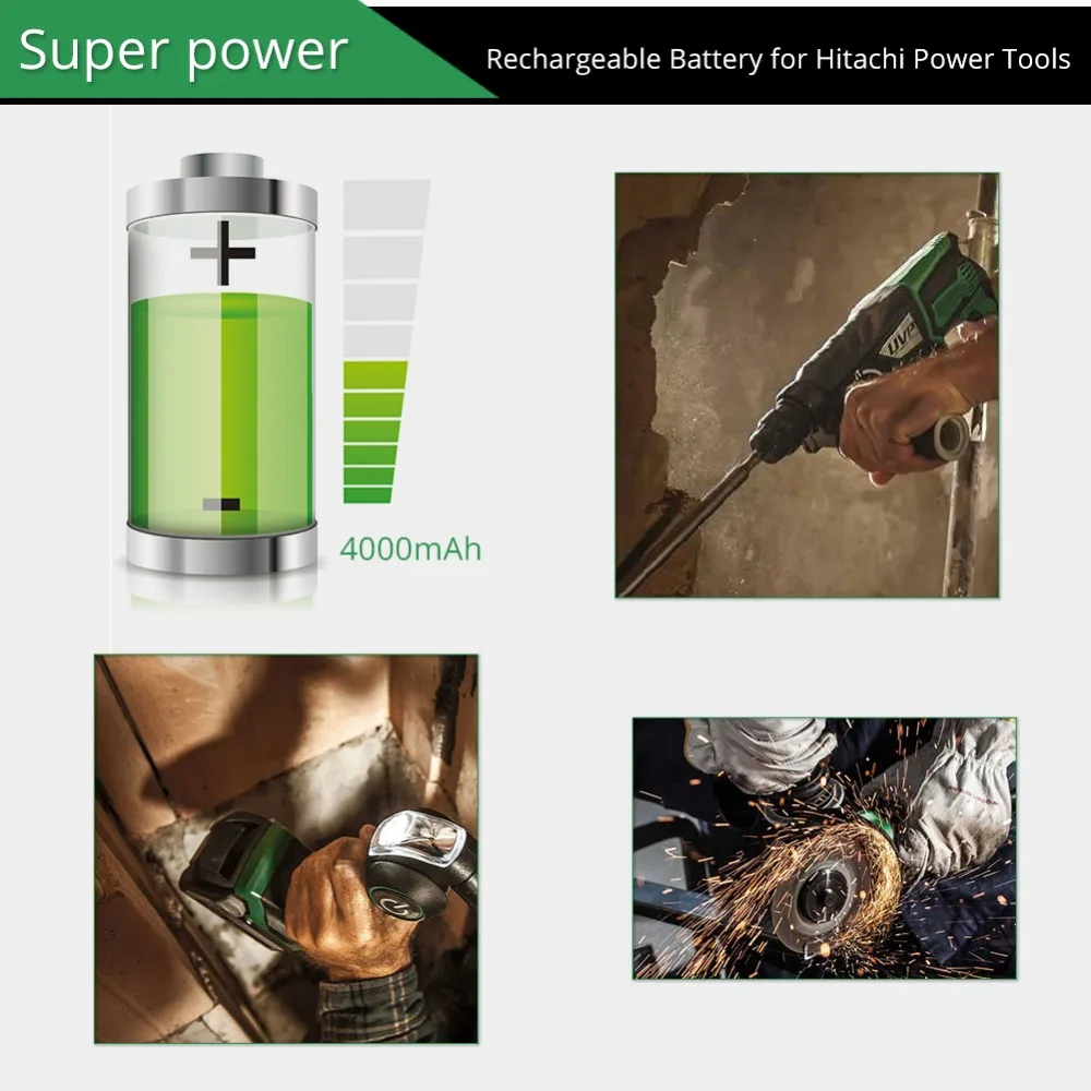 Batteria ricaricabile al litio 4000mAh 14.4V per Hitachi BSL1430 14.4v BSL1415 C14DSL CD14DSL CJ14DSL utensili elettrici Batteria