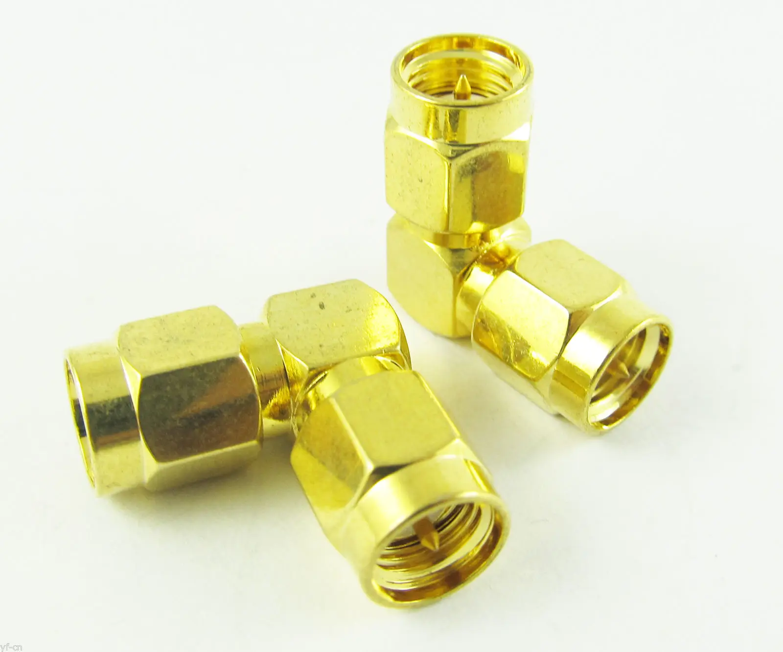 1pc Gold Plated SMA RF Coaxial Male to Male Right Angle 90D Connector Adapter