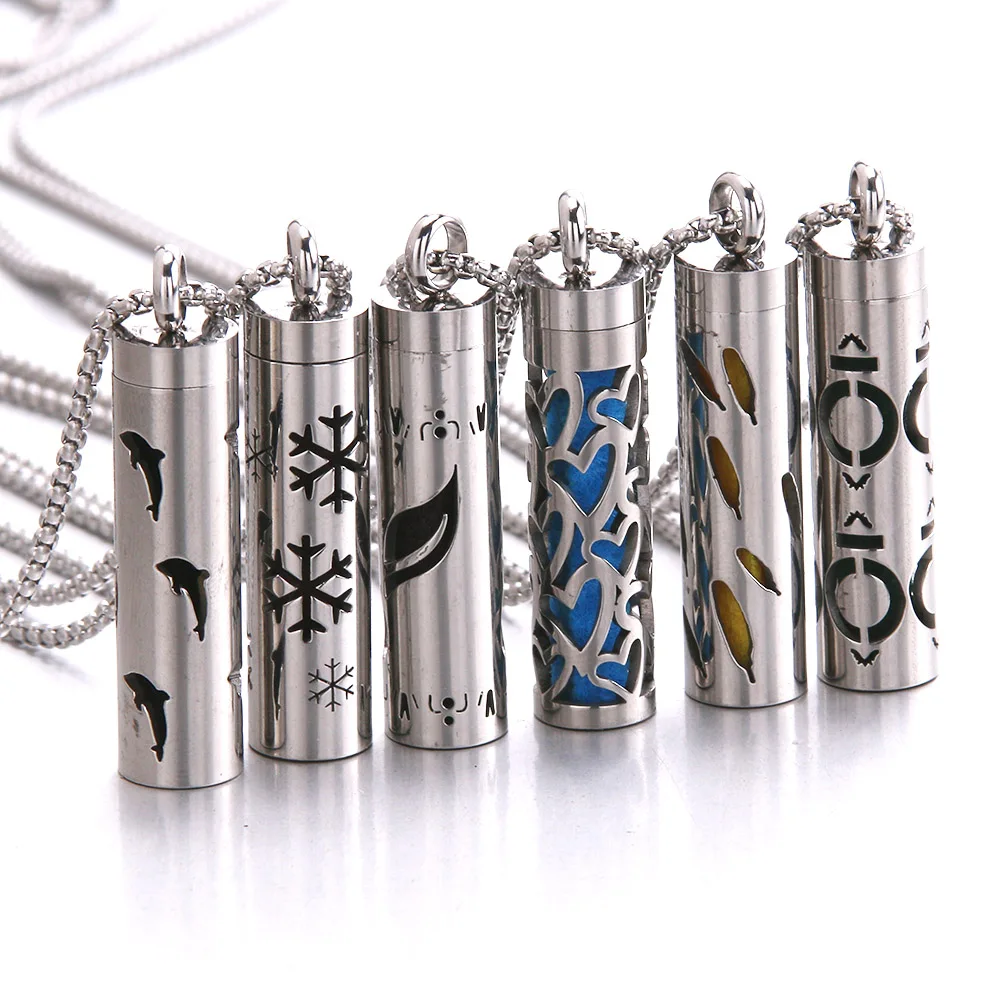 Aromatherapy Necklace Diffuser Pendant 316L Stainless Steel Locket Aroma Perfume Oils Essential Oil Diffuser Pendant Necklace