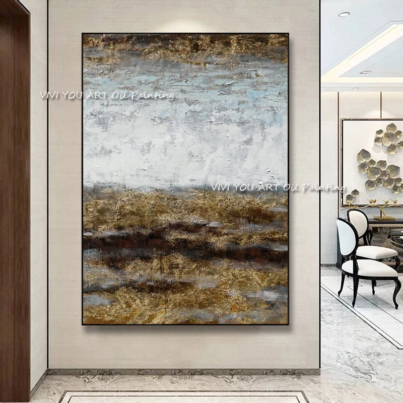 

Original Abstract Art Painting Grey Oil Painting 100% Handmade Large Wall Art Canvas Pictures for Living Room Home Decoration