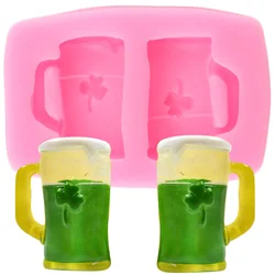 Beer Mug Cup Silicone Mold DIY Party Cupcake Topper Fondant Cake Decorating Tools Candy Polymer Clay Resin Mould Chocolate Molds
