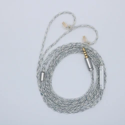 Cable de actualización de cobre Chapado en plata de 8 núcleos 5N con micrófono Carry +/-Botones de volumen MMCX/0,78mm 2Pin/QDC/TFZ Cable de auriculares