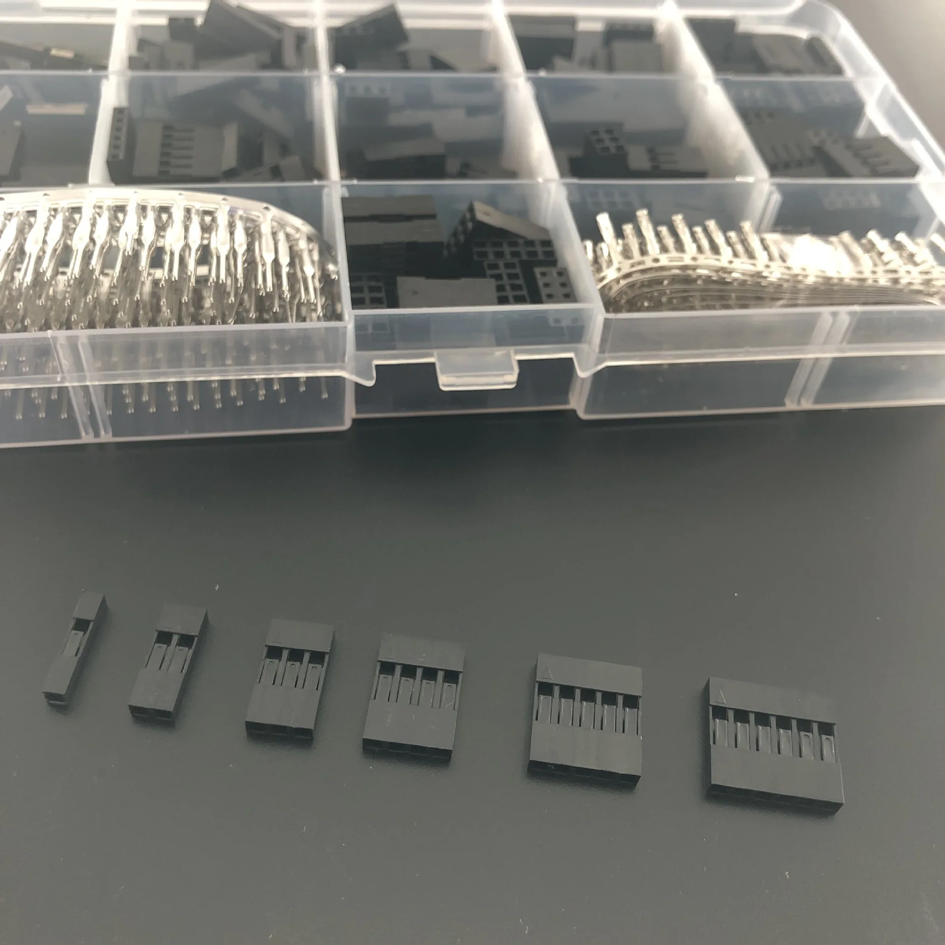 620Pcs 2.54mm Pitch JST SM 1 2 3 4 5 6 Pin Housing Connector Dupont Male Female Crimp Pins Adaptor Assortment Kit