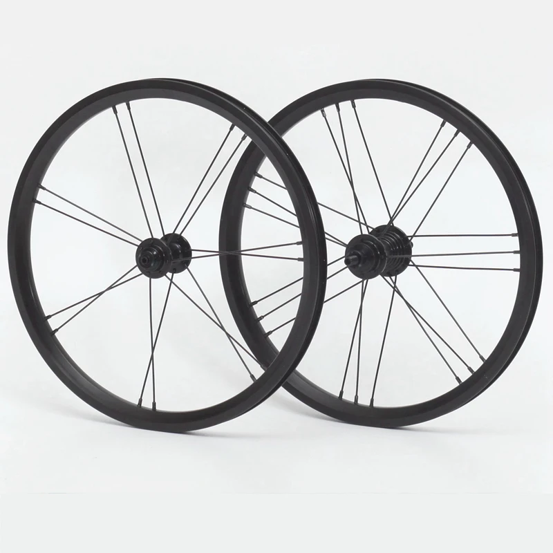 990g Aceoffix 1~3 Speed Dark Wheel Set for Brompton front 14 hole rear 21 hole 16inch 349 Front 74mm Rear 112mm Wheelset