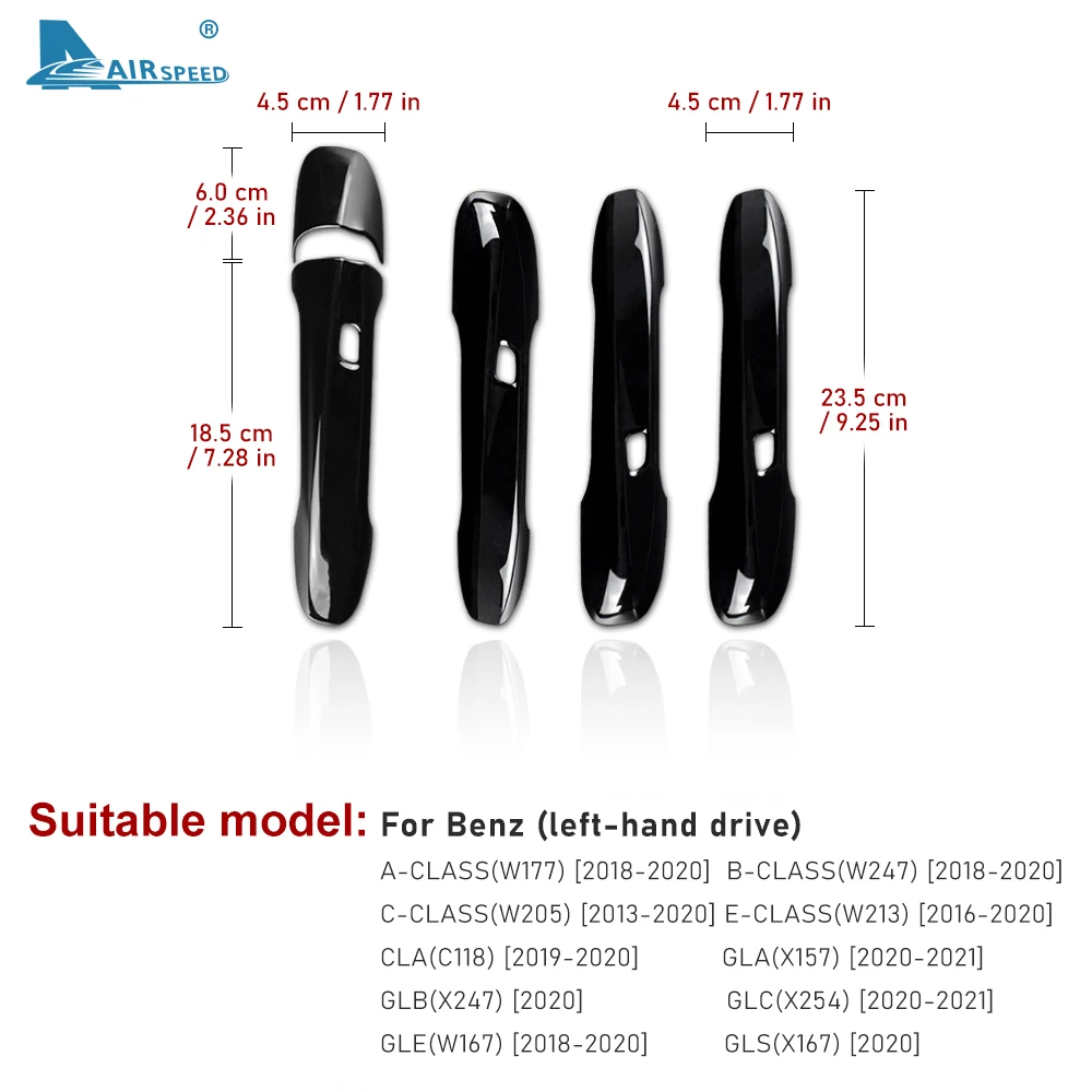 ABS for Mercedes Benz A B C E GLC CLA GLE GLS GLB CLS Class W177 W247 W205 W213 X253 C118 W167 X157 X247 C257 Door Handle Cover