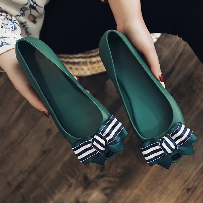 

Fashion New Women Sandals Jelly Slippers Ladies Flat Shoes Ladies Summer Travel Beach Lazy Open Toe Bow Tie Candy Footwear