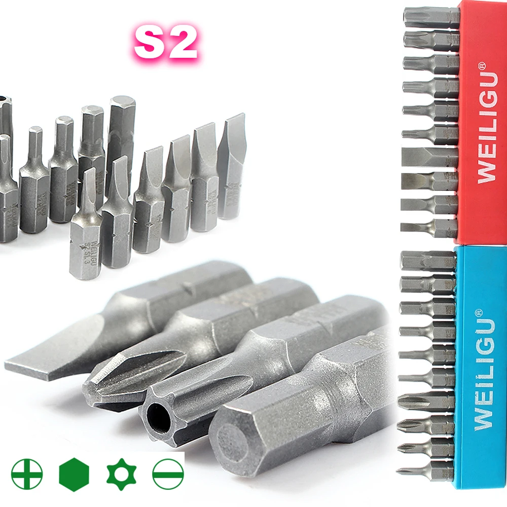 1 X Bits Für Schraubendreher Set S2 Torx Sl Hex Key Drive Bit Hohe Drehmoment 25mm Lange Elektriker Schraubendreher auto Werkzeuge Set Für Home