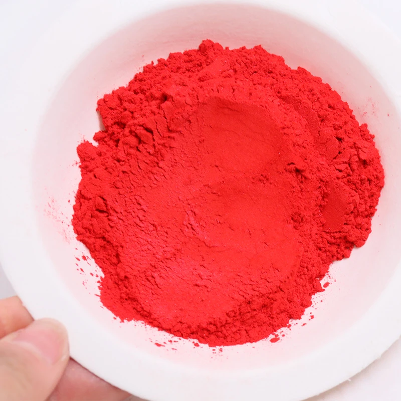 Pure Red Mica Pigment Pearl Powder DIY Mineral Dye Colorant Dust YB108 for Soap Crafts Ceramic Color