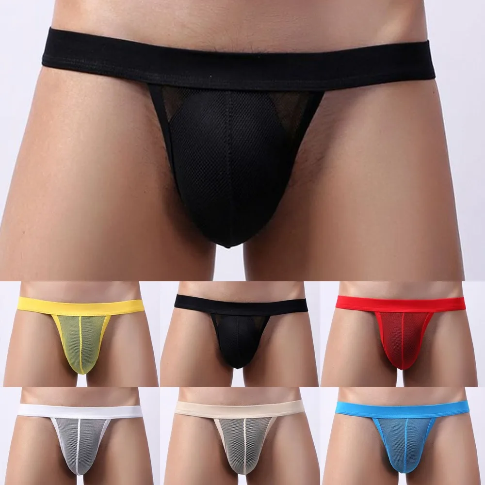 Man Briefs Breathable Comfy Bikini Ultra-thin Bulge Pouch Open Crotch Underwear Men\'s Ice Silk Underwear Men\'s Briefs Low Waist