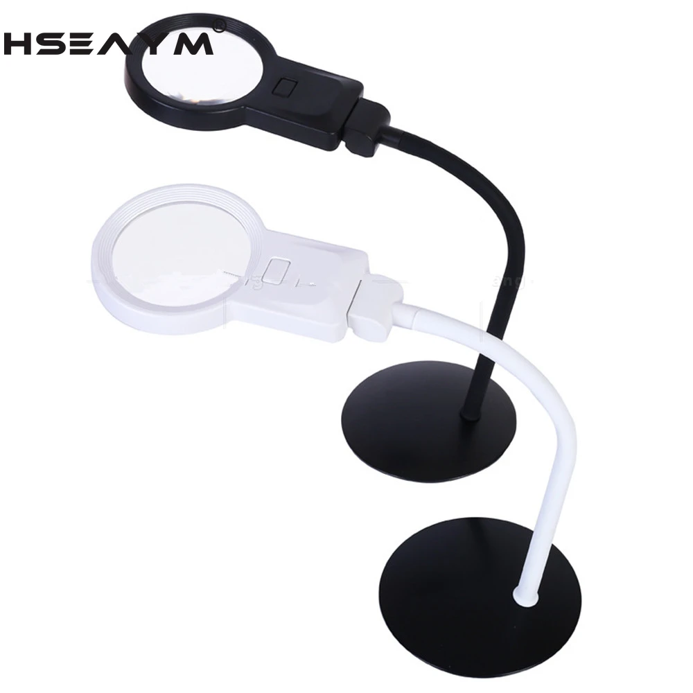 

10 LED Lamp Adjust Desktop Magnifier Jewelry Repair Magnifier Magnifying Glass Loupe Clock Watch Phone Circuit Repair Industry