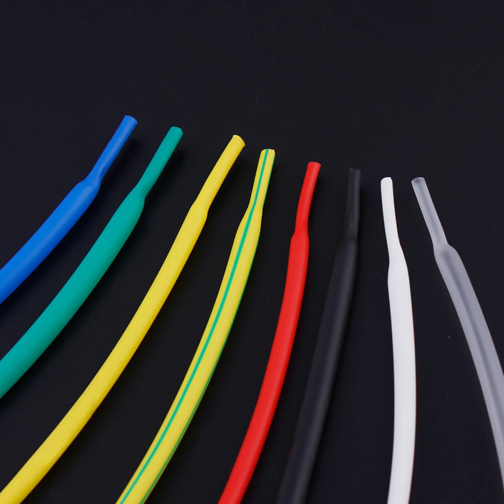 1/2/5/10/20/50/100M Heat Shrink Diameter 0.8mm 2:1 Electrical Sleeving Cable Wire Heatshrink Tube All Colour